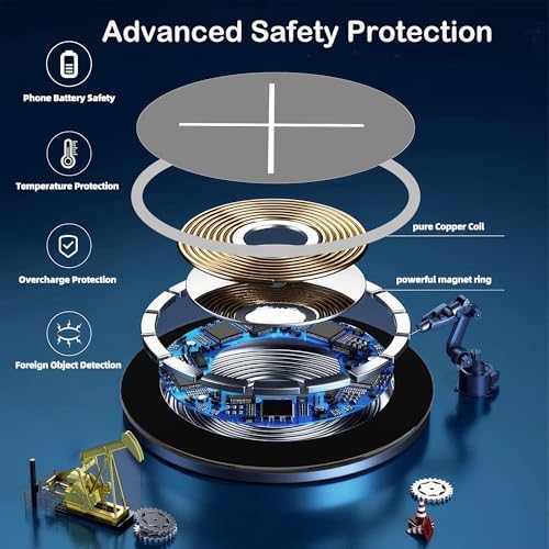 Magnetic Wireless Charging Station for Apple Devices – Fast Qi-Enabled Desktop Charger for i Phone 16/15/14/13/12 Pro/Max/Plus & Air Pods 3/2/Pro 2/Pro (Sleek Black Design) – Effortless Alignment & Cord-Free Convenience for Home or Office