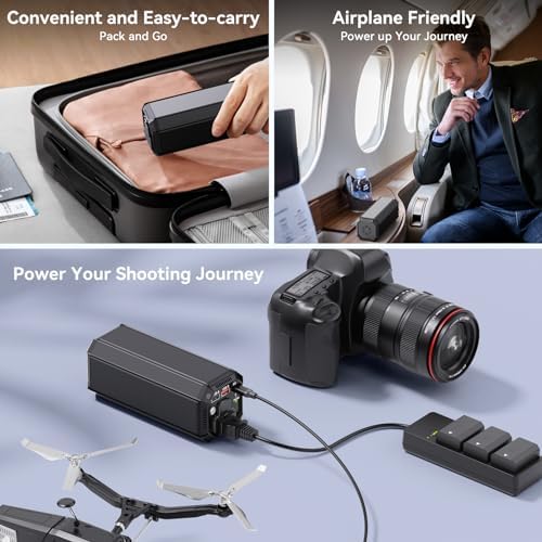 High-Capacity Portable Power Bank with 100 W AC Outlet – 98 Wh/27000 m Ah Fast Charging Laptop Charger with 65 W PD USB-C for Business Trips and Outdoor Adventures – Ultimate Backup Power Source for All Devices