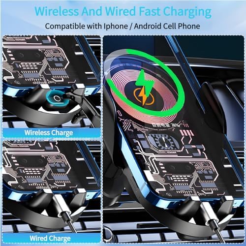 Revolutionize Your Commute with the Vidroxin 3-in-1 Fast Charging Wireless Car Charger – Magnetic Phone Holder with Auto-Clamping for Ultimate Convenience and Secure Mounting on Dashboard, Windshield, or Air Vent – Superior Compatibility for All Qi-Enabled Devices