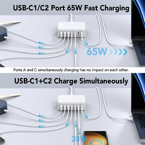180 W Ga N USB-C Multi-Device Charging Hub – 7-Port Rapid Power Delivery Station for Mac Book Pro, i Pad Pro, i Phone 15/14/13/12, Galaxy S23 & Note 20 – Compact Power Solution for Tech Enthusiasts and Mobile Professionals