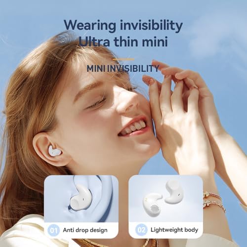 Invisible Comfort Wireless Sleep Earbuds for Side Sleepers – 58-Hour Noise-Cancelling Bliss with Crisp Call Clarity in Stylish Off White – The Essential Audio Solution for Restful Sleep and Effortless Connectivity