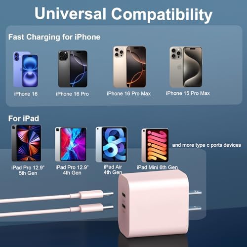 20 W Dual-Port USB-C Fast Charger with 6.6 FT Cable – Ultimate Power Solution for i Phone 15/16 Pro Max & Android Devices – Efficient Travel Companion Designed for rapid charging, this 20 W Dual-Port USB-C Charger ensures your i Phone 15/16 Pro Max and Android devices stay powered up with maximum efficiency. Featuring a generous 6.6 FT USB-C to C cable, this charger eliminates the inconvenience of short cords while allowing you to multitask with ease. Its dual-port design offers the ability to charge two devices simultaneously, making it ideal for busy professionals and frequent travelers. Enjoy broad compatibility across multiple Apple and Android devices, ensuring versatility for all your charging needs. The compact and lightweight structure of this charger enhances portability, making it an essential accessory for your on-the-go lifestyle. Built with high-quality materials, this charger prioritizes durability and safety, giving you peace of mind while delivering fast charging performance. Elevate your charging routine and stay connected wherever life takes you with this indispensable charging solution.