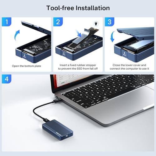 Experience Lightning-Fast Storage with ACASIS 40 Gbps M.2 NVMe SSD Enclosure – Thunderbolt 4/3 & USB4 Compatible, Tool-Free Setup for M-Key B+M SSDs (2280/2260/2242/2230) – Perfect for Video Editing, Gaming, and Large File Transfers – Durable Design for Optimal Heat Dissipation & Long-Lasting Performance – Elevate Your Device with High-Speed Data Transfer and Enhanced Compatibility