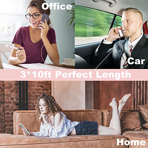 Premium 10 FT Nylon Braided i Phone Charger 3-Pack – MFi Certified USB A to Lightning Cables with 90-Degree Connector Design for Effortless Charging Compatibility with i Phone 14/13/12/11/X/Max/8/7/6/6 S/5/5 S/SE/Plus/i Pad – Fast Charging & Durable Performance for Everyday Use