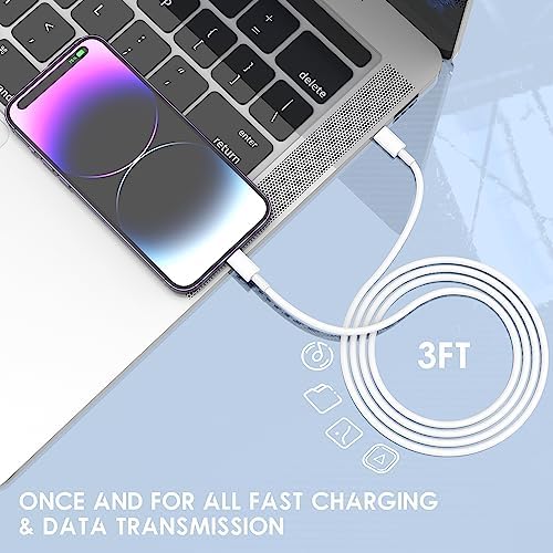 Ultra-Fast 20 W i Phone Charger with 10 ft USB C to Lightning Cable – Stylish Pink Fast Charging Block for i Phone 14 Pro Max, 13, 12, 11, XS, SE, i Pads & Air Pods – Unmatched Compatibility & Durability for On-the-Go Power