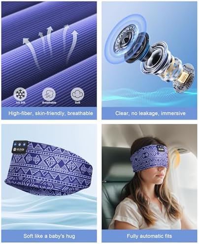 Ultimate Bluetooth 5.4 Sleep Headband Headphones – Designed for Side Sleepers, Unmatched Comfort for Active Lifestyles, Superior Sound Quality, Ergonomic Fit for Enhanced Relaxation, Ideal Tech Gift for Music and Podcast Enthusiasts