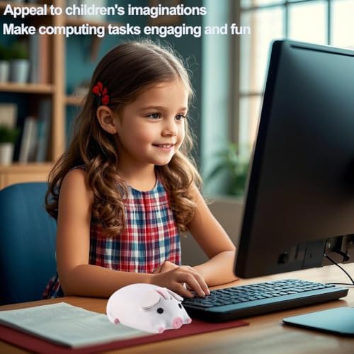 Cute Pig Design Wireless Mouse – Kawaii Bluetooth Dual Mode Silent Optical Mouse for PC, Laptop, and Tablet – Lightweight Portable Accessory for Kids, Students, and Office Use – Perfect Gift Idea for Adorable Tech Lovers