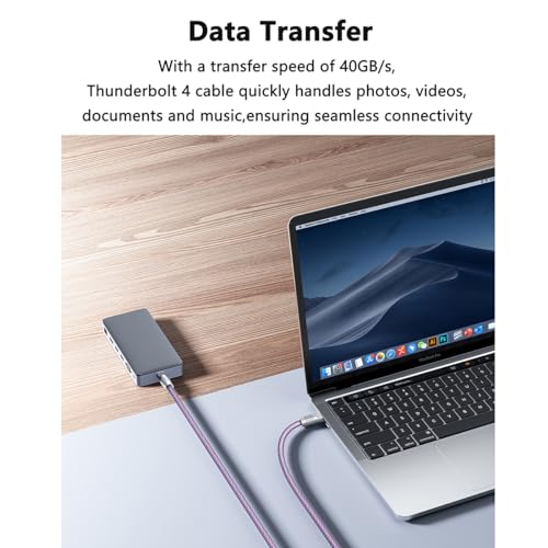 Experience Unmatched Connectivity with Our 3.3 ft Thunderbolt 4 Cable – USB-C to USB-C, Empowering 240 W Power Delivery, 40 Gbps Data Speed, and Stunning 4 K@144 Hz & 8 K@60 Hz Visuals – Ideal for i Phone 15, Mac Book, Galaxy S24, Pixel 8, and More – Sleek Silver Design for Ultimate Performance and Style