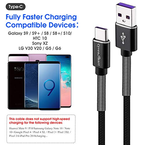 Cyven Premium 10 ft USB C Fast Charging Cable – 3-Pack High-Speed Type C Charger for Android Devices, Compatible with Samsung Galaxy S10, S9, S8 Plus – Enhanced Durability and Flexibility for Everyday Use