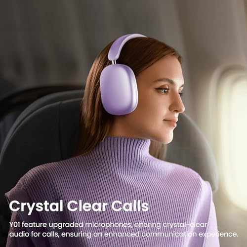 Transform Your Listening Journey with Y01 Wireless Over-Ear Headphones – Advanced Bluetooth 5.3, Superior Noise Cancellation, 48-Hour Battery Life, and Exceptional Comfort in Elegant Pink – Perfect for i OS, Android, Samsung, and PC Enthusiasts Seeking Seamless Audio Bliss