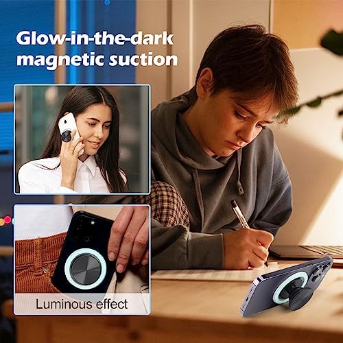 Ultra-Slim Luminous Magnetic Base for Pop Socket – Versatile Clear Stand Compatible with i Phone 12/13/14/15 Pro Max & Plus – Enhanced Mag Safe Integration for Effortless Hands-Free Viewing – Ideal for Magnetic Charging Accessories – Lightweight Acrylic Design with N52 Magnets – Perfect for All Smartphones with Optional Magnetizing Sheet