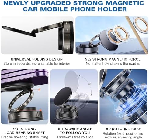 Revolutionary 360° Magnetic Car Phone Holder – Adjustable Vacuum Suction Mount for i Phone 12/13/14/15/16 with Mag Safe Compatibility for Enhanced Safety and Convenience on the Road