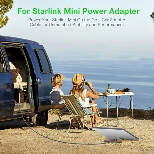 Starlink Mini Vehicle Power Adapter – 60 W High-Efficiency Charger for RVs, Trucks, and Off-Grid Adventures – 12 V-24 V Compatibility with 3 M Extended Cable for Optimal Charging Flexibility – Essential for Seamless Internet Connectivity on the Road