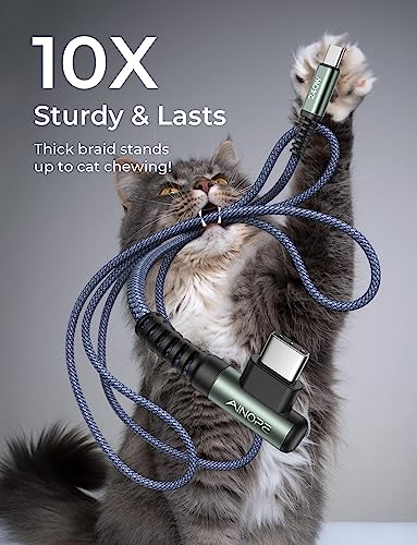 Optimize your charging setup with the AINOPE 240 W USB C to USB C Cable, a 6-foot powerhouse engineered for ultimate speed and flexibility. Featuring a right-angle connector, this fast charging cable is perfect for gaming or multitasking without the clutter of tangled cords. Compatible with the latest devices, including i Phone 16 Pro Max, i Phone 15, Mac Book Air/Pro, i Pad Pro, Samsung Galaxy, and Pixel, it delivers an impressive 240 W power output for rapid charging. The dual-pack offers exceptional value, ensuring you have a reliable charging solution wherever you go. Built with premium materials for durability, the sleek grey and blue design enhances your tech aesthetic while providing long-lasting performance. Elevate your device charging experience with this versatile cable, designed for both home and office use, while ensuring seamless connectivity across all your electronics.