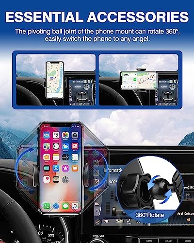 Autorder Custom Fit Car Phone Holder for 2020-2022 Toyota Highlander Limited/Platinum – Hands-Free 360-Degree Rotation Mount for 12.3″ Screens – Durable Smartphone Cradle with Easy Installation and Enhanced Compatibility for Safe Driving Experience