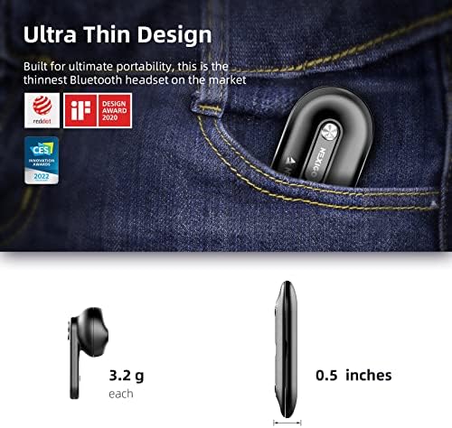 Nexi Go Air T2 Ultra-Thin Wireless Earbuds – Superior Qualcomm QCC3040 Chipset, Bluetooth 5.2 for Instant Connectivity, 4-Mic CVC 8.0 Noise Cancelling for Exceptional Clarity, apt X High-Definition Sound, 28-Hour Playtime with Quick USB-C Charging, IPX5 Waterproof Design for Active Lifestyles – Sleek Black Finish for Ultimate Comfort and Style