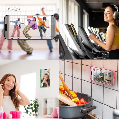 Elago Magnetic Suction Cup Phone Mount in Lovely Pink – Ultimate Hands-Free Solution for Tik Tok & Instagram Creators with Mag Safe Compatibility, Strong Silicone Grip, 360° Rotation for Effortless Content Creation and Live Streaming