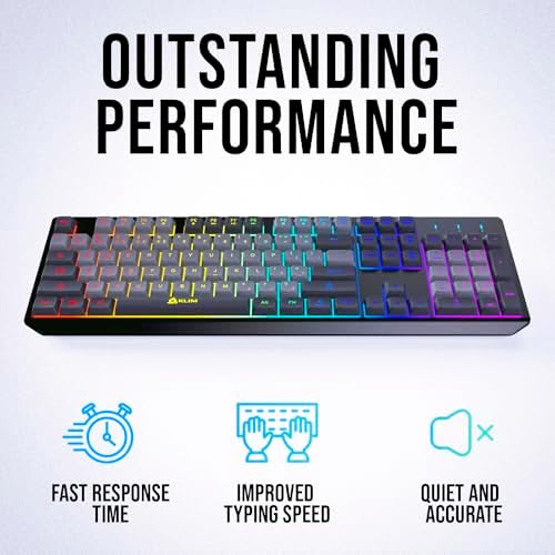 KLIM Chroma RGB Wireless Gaming Keyboard – Ultimate Performance with Long-Lasting Rechargeable Battery, Quick Typing & Water-Resistant Design for PC, PS5, PS4 & Mac – Elevate Your Gameplay with Stunning Backlighting & Enhanced Compatibility