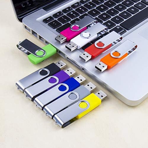 Vibrant 64 GB USB Flash Drive Pack – 5 Colorful Metal Swivel Thumb Drives with LED Indicator & Lanyards for Easy Portability – Ideal for Students & Professionals Seeking Reliable Data Storage Solutions