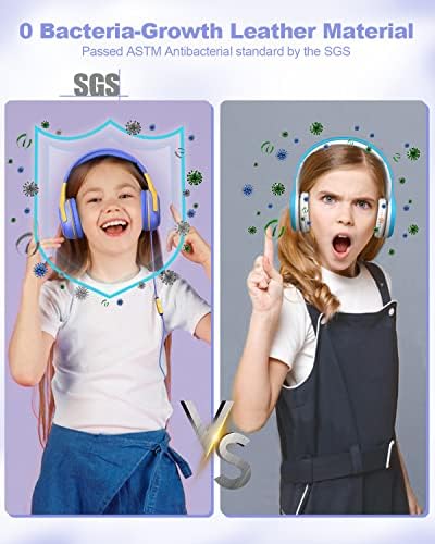 Premium Volume-Limiting Kids Wired Headphones with Microphone – Ultimate Hearing Protection at 85/94 d B – Foldable On-Ear Design for Effortless Travel – Perfect for Learning, Gaming, and Entertainment – Universal 3.5 mm Compatibility for All Devices