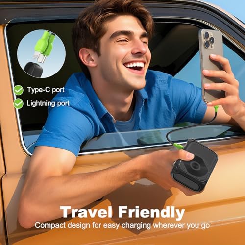 Compact Magnetic Power Bank – P05 Portable Charger with 10000 m Ah Capacity for Fast Wireless Charging, Built-in Cable & Foldable Plug – Perfect Travel Companion for i Phone, Samsung & Android Devices