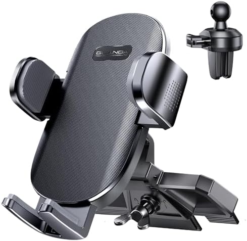 Universal CD Slot Phone Mount for Cars – 360° Adjustable Hands-Free Holder for i Phone & Android Devices – Durable and Easy Installation – Sleek Black Design for Safe Driving – Perfect Accessory for Navigation and Music Enjoyment