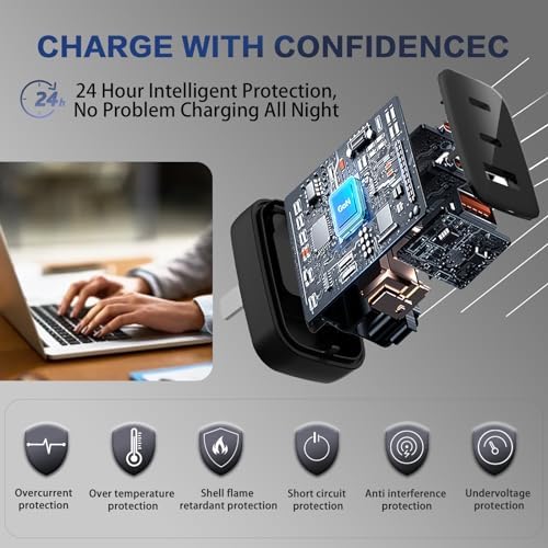 67 W Ga N USB-C 3-Port Fast Charger – Compact, High-Speed Wall Charger for Mac Book Pro/Air, i Phone 15/14/Pro, Galaxy S23/S22 & More – Ultimate Compatibility & Power Efficiency