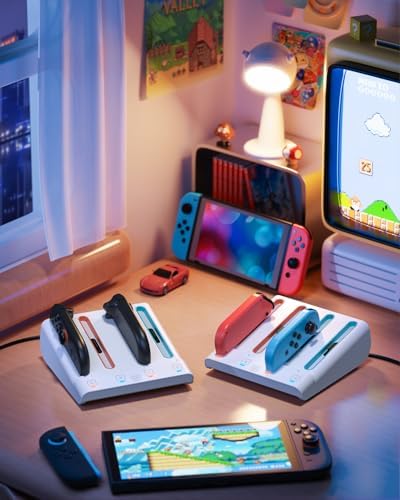 Kinwin Magnetic Charging Dock for Nintendo Switch: 4-in-1 Joy-Con Charger Station for Switch 2/1/OLED – Fast, Reliable Power for Your Controllers with Sleek Design and Enhanced Compatibility