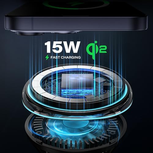 Revolutionize Your Drive with the A2 C Qi2 15 W Mag Safe Car Charger – Premium Wireless Charging Solution Featuring Advanced Semiconductor Cooling Technology for i Phone 12-16, Effortless Magnetic Mounting for Dash/Windshield, and Includes PD Adapter for Universal Device Compatibility