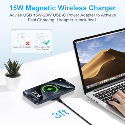 Samsung S25 S24 Ultra Magnetic Charger – 15 W Fast Mag Safe Wireless Charging Pad with USB-C Block for Seamless Compatibility with Galaxy Z Flip7, Fold7, S25, S24 FE, S23, S22, i Phone 16, 15, Pixel 9, 8, 7 – Elevate Your Charging Experience with Effortless Style and Speed