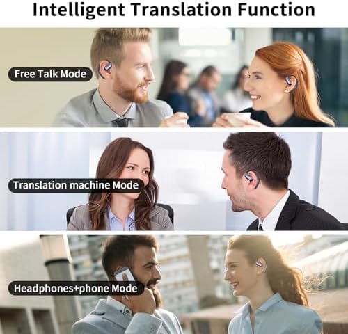 Revolutionary Pink AI Translator Earbuds – Bluetooth 5.4 Wireless Headphones for Instant 134 Language Communication – Perfect for Travel, Business Meetings, and Language Mastery – Boost Your Global Engagement and Conversations