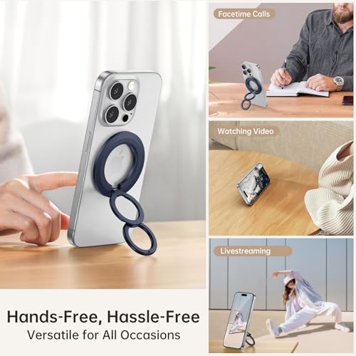 SYNCWIRE Mag Safe Phone Ring Holder – Stylish Magnetic Grip & Hands-Free Kickstand for i Phone 16, 15, 14, 13, 12 Pro Max – Secure 360° Rotation, Durable Build for Everyday Convenience & Enhanced Stability