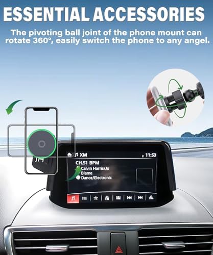 Mazda 3 2017-2018 Advanced 15 W Fast Wireless Car Phone Holder – Hands-Free Mount with 360-Degree Pivot for 7-Inch Displays – Ultimate Stability and Effortless Connectivity for Enhanced Driving Safety and Convenience