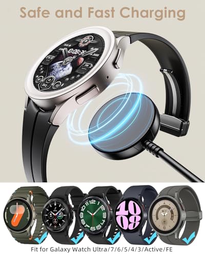 Revolutionary 25 W Dual-Function USB-C Fast Charger for Samsung Galaxy Watches & Latest i Phones – Streamlined 2-in-1 Charging Hub for Galaxy S20-S25 & i Phone 15/16 – 4 FT Versatile Cable for Optimal Positioning – Compact, Travel-Friendly Design for Everyday Efficiency and Convenience