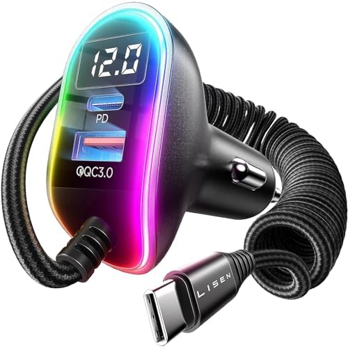 Rapid Charge Dual-Port USB-C Car Charger for Samsung Galaxy & i Phone 15 – 96 W High-Speed Power Delivery & QC 3.0 Adapter for Seamless Multi-Device Charging in Your Vehicle – Enhanced Safety & Compact Design for Ultimate Convenience