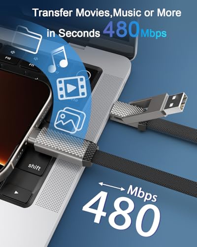 Versatile 10 FT 4-in-1 USB C Fast Charging Cable – 100 W Power Delivery with Lightning, USB-C, and USB-A Ports – Multi-Device Charger for i Phone, Samsung, Mac Book, and i Pad – Quick Data Sync and Durable Design for Ultimate Convenience