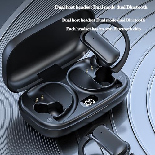 Elevate Your Audio Experience with Bluetooth 5.1 Sports Earbuds – Ergonomic Earhook Design for Secure Comfort, Immersive HD Sound for Gaming and Workouts, Sweatproof Durability for Active Lifestyles (Black)