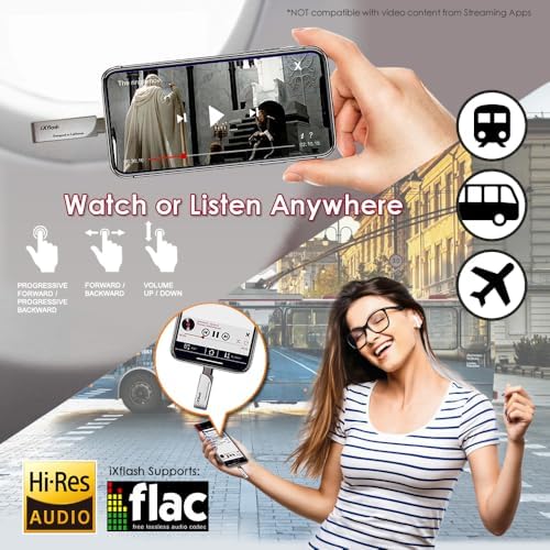 Revolutionize Your Storage with the i Xflash 256 GB Lightning Flash Drive – Apple MFi Certified USB 3.1 for i Phone & i Pad – Fast Data Transfer, Versatile Compatibility with Windows/Mac, Perfect for Hi-Res Audio and Media Backup