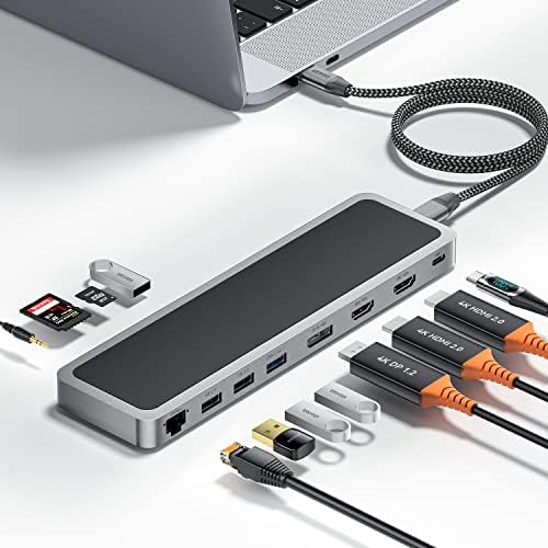 ESSAGER 8-in-1 USB C Hub with M.2 NVMe/SATA SSD Enclosure – 10 Gbps Data Transfer, 4 K HDMI 1.4 Output, PD100 W Fast Charging, Aluminum Alloy Design for Mac mini M1, M2, M3, M4 – Premium Performance and Versatile Connectivity Solution