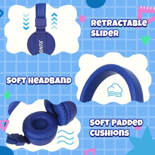 Premium ONTA Kids Headphones – Comfortable Noise-Canceling On-Ear Headset for Young Learners | Durable Wired Earphones Designed for School, Travel, and Home | Perfect Fit for i Pads, Smartphones, and Laptops | Unmatched Sound Quality for Ages 3+