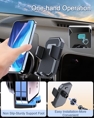 Upgrade Your Toyota Tundra or Sequoia Driving Experience with the 360° Rotating Mag Safe Phone Holder – Premium Dashboard Mount Designed for 2020-2025 Models, Ensures Safety, Accessibility, and Sleek Aesthetics Without Air Vent Obstruction