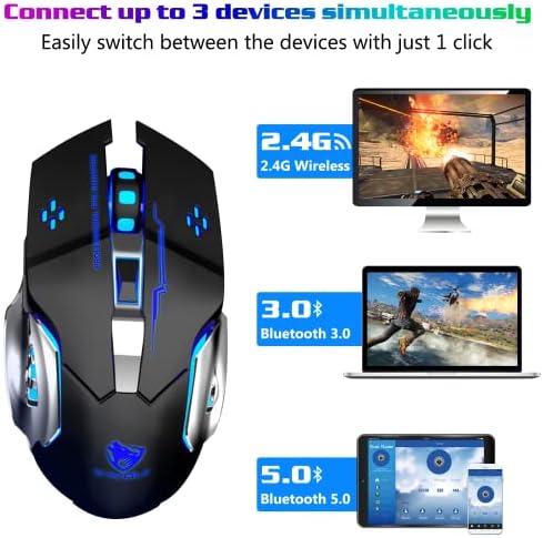 Urban X Tri-Mode Bluetooth Mouse – Ergonomic Rechargeable Wireless Mouse with Silent Clicks, Adjustable DPI & Multi-Device Compatibility for Seamless Productivity in Silver Green