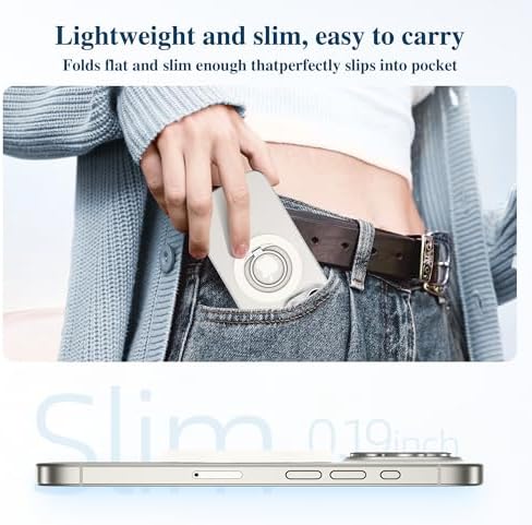 Discover the GVIEWIN Magnetic Phone Ring Holder: A Cutting-Edge 360° Rotatable Kickstand for Mag Safe Devices – Perfectly Tailored for i Phone 16 Pro Max/Plus, 15, 14, and 13 (Elegant White Finish) – Unmatched Stability and Hands-Free Viewing Experience Upgrade your smartphone usage with this premium accessory that not only enhances grip but also transforms your device into a versatile stand for effortless video calls and streaming. Featuring a robust magnetic attachment for secure hold, this stylish phone ring holder is engineered for seamless integration with Mag Safe technology. Experience the freedom of adjustable angles, allowing for convenient portrait or landscape modes, perfect for navigation or entertainment on-the-go. Its sleek white design not only ensures durability but adds a sophisticated touch to your device. Elevate your everyday smartphone experience with the GVIEWIN Magnetic Phone Ring Holder – where functionality meets elegance.