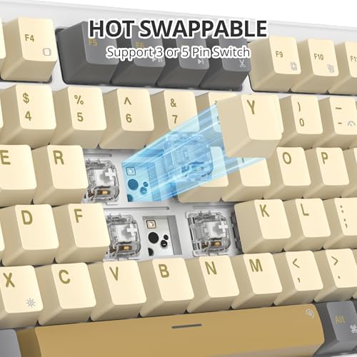 Transform Your Gaming Setup with the 75% Monster B Wired Mechanical Keyboard – 82 Keys, Gasket Mount Design, Hot-Swappable White Switches, RGB Lighting, Programmable Features for Mac/Windows – Unmatched Speed and Comfort for Gamers and Professionals