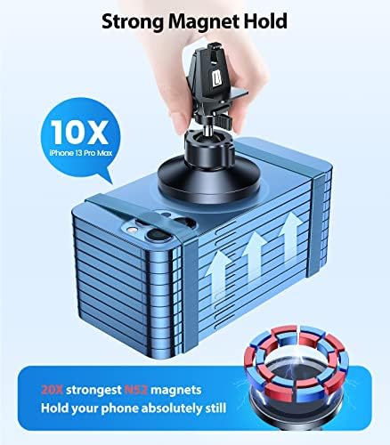 VICSEED Mag Safe Car Mount – Ultimate Magnetic Phone Holder for i Phone 16 Pro Max, 15, 14, 13, 12 Plus & Mini | 360-Degree Adjustable Vent Clip for Enhanced Safety & Convenience | Powerful Magnet for Unmatched Stability & Effortless Hands-Free Navigation | Sleek Design for Modern Vehicles
