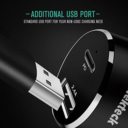 Nekteck 45 W Type C Car Charger with USB-A Port – Dual-Port Fast Charging Adapter for i Phone, i Pad, Mac Book, Galaxy & Google Pixel – Includes 3.3 ft Type C Cable – Compact and Travel-Friendly Design for Ultimate Convenience on the Go