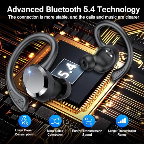Transform Your Audio Experience with Cutting-Edge Bluetooth 5.4 Wireless Earbuds – Hi-Fi Stereo Sound with Advanced ENC Noise Cancellation – IP7 Waterproof for Ultimate Durability – 68-Hour Battery Life with Dual LED Display for Real-Time Monitoring – Perfect for Active Lifestyles and Everyday Connectivity