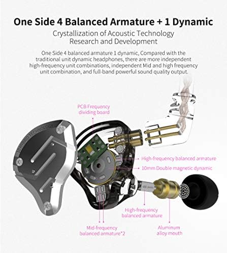 Revolutionize Your Audio Journey with keephifi KZ ZS10 Pro IEM Earphones – Featuring 4 Balanced Armature & 1 Dynamic Driver for Superior Sound Clarity, Durable Stainless Steel Design, and Detachable 2-Pin Cable – Striking Purple Finish with Integrated Mic for Effortless Communication – Noise-Isolating In-Ear Headphones for Unmatched Comfort and Versatile Device Compatibility