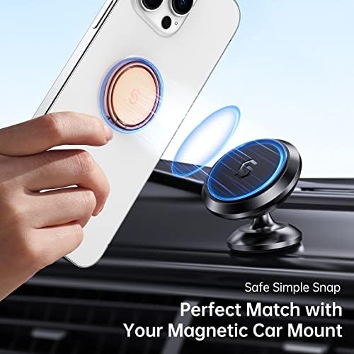 Sparkling 360° Rotation Phone Ring Holder – Bling Bling Finger Kickstand for Enhanced Grip and Stability – Premium Zinc Alloy Design for i Phone, Samsung, Pixel & All Smartphones – Secure Adhesive, Versatile Stand, and Magnetic Car Mount Compatible – Glitter Silver Finish for a Touch of Elegance