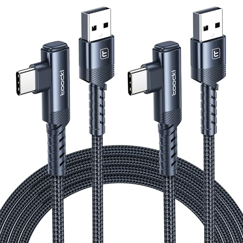 10 ft Braided USB to USB C Cable (2 Pack) – 90 Degree Right Angle Fast Charging Cord for i Phone 16/15 Series, Samsung Galaxy S10/S10+, LG V30, Nintendo Switch – Ultimate Durability and Flexible Connectivity